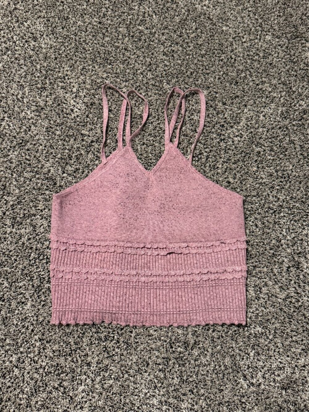 Anthropologie Pink Knit Tank Top Women’s Size Small Cropped